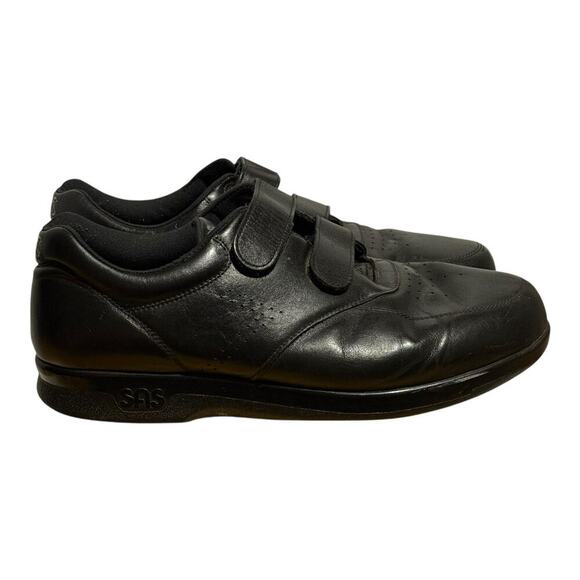 SAS Time Out Black Leather Strap Comfort Shoes Men's Size 13 Orthopedic Walking - Picture 1 of 8